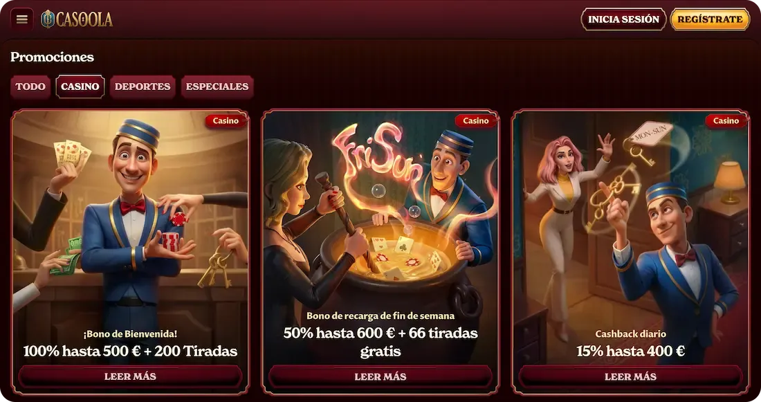 bonos del casino casoola